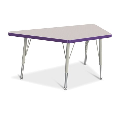 Jonti-Craft Berries Trapezoid Activity Tables, 24 in. x 48 in., E-height, Freckled Gray/Purple/Gray 6438JCE004